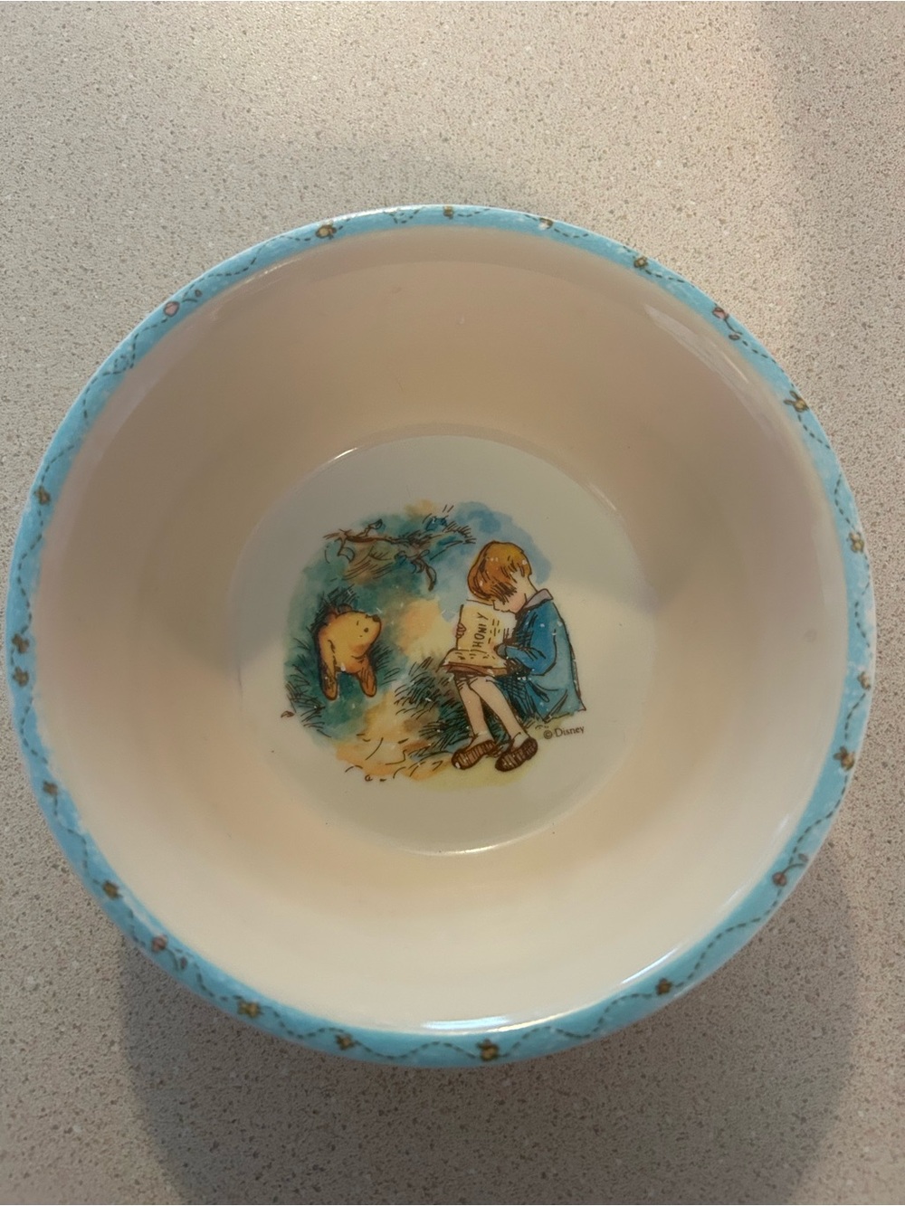 Blue Rim Vintage Winnie the Pooh Bowl